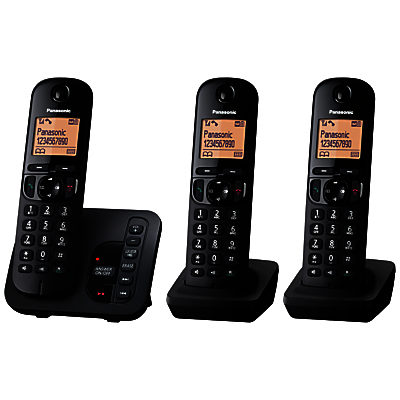 Panasonic KX-TGC223EB Digital Cordless Telephone with 1.6  Backlit LCD Screen, Nuisance Call Blocker & Answering Machine, Trio DECT
